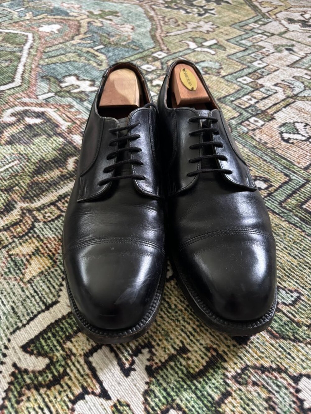 Dack's Black Cap-Toe Oxfords - 12 D